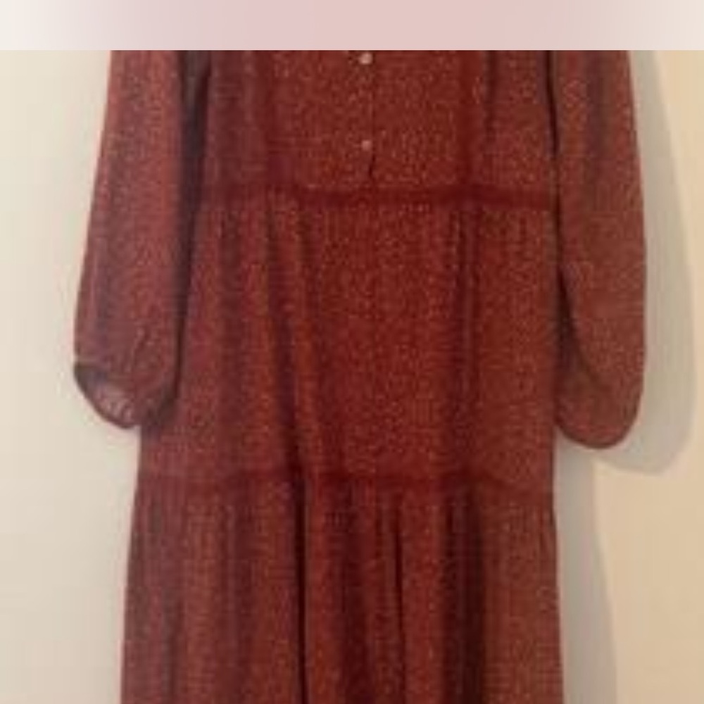 Max Studio Deep Orange Floral Button-Up Dress - image 3